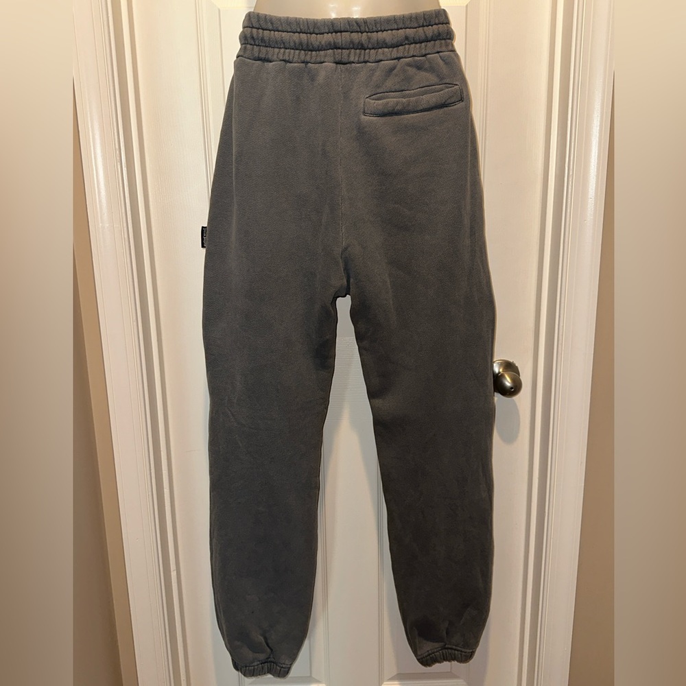 Palm Angels Dark Grey Curved Logo Sweatpants Men’s Small - Picture 3 of 9